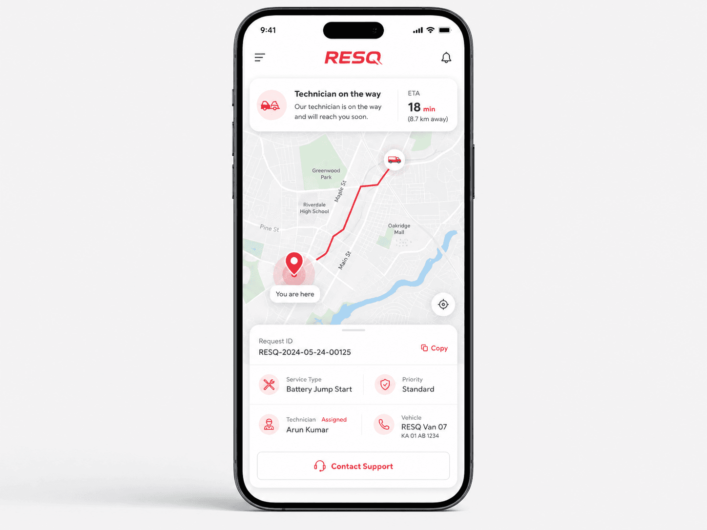 RESQ - Customer and Technician Live Tracking