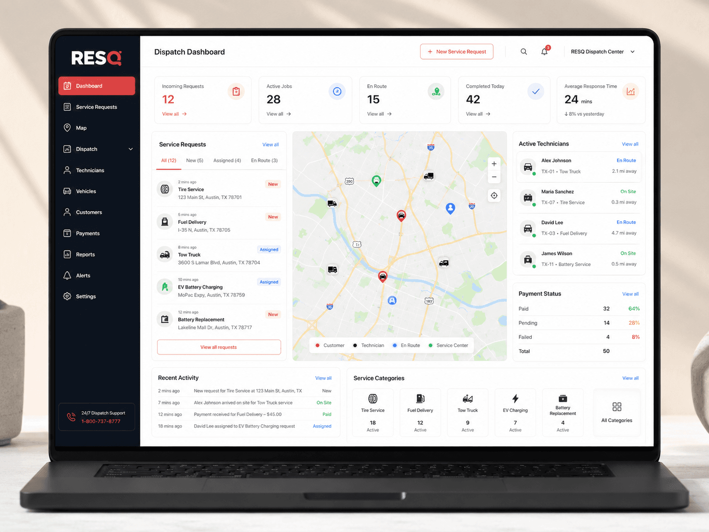 RESQ - Web Dispatch Dashboard